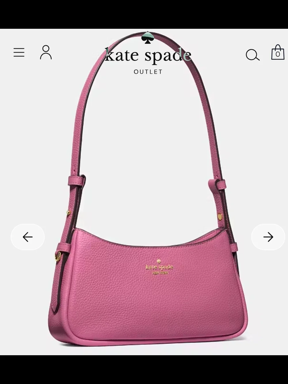 kate spade Pink Pebbled Leather Juliette Small Shoulder Bag